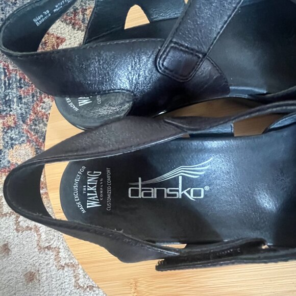 Dansko Black Leather Sandal Walking Co, Women's Sz EU 39 - Picture 5 of 8
